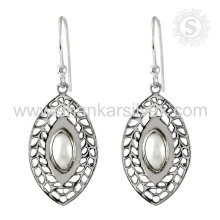 Jaipur stilvolle Perlen-Edelstein-Ohrring 925 Sterlingsilber-Großhandelsschmucksache-handgemachte silberne Schmucksachen